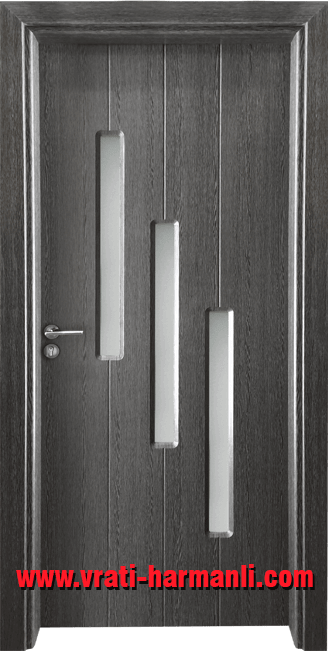 Стъклена интериорна врата Гама 206, цвят Сив Кестен