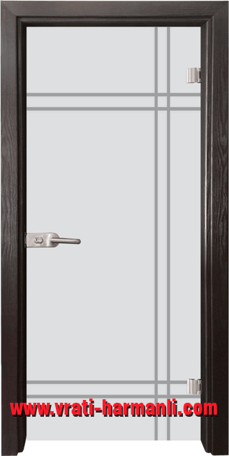 Стъклена интериорна врата модел Gravur G 13-8 с каса Венге